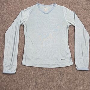 Patagonia Blue Capilene V-Neck Long Sleeve Base‎ Layer Shirt Women's Size XS